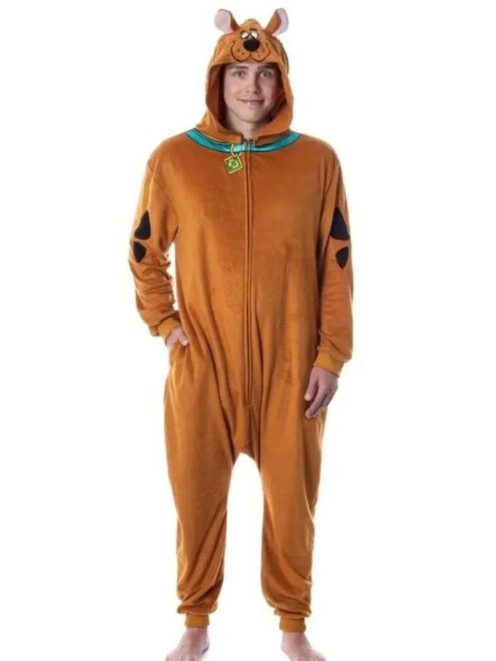Scooby-Doo Adult Hooded Onesie Pajama Union Suit Halloween Costume Cosplay L/XL